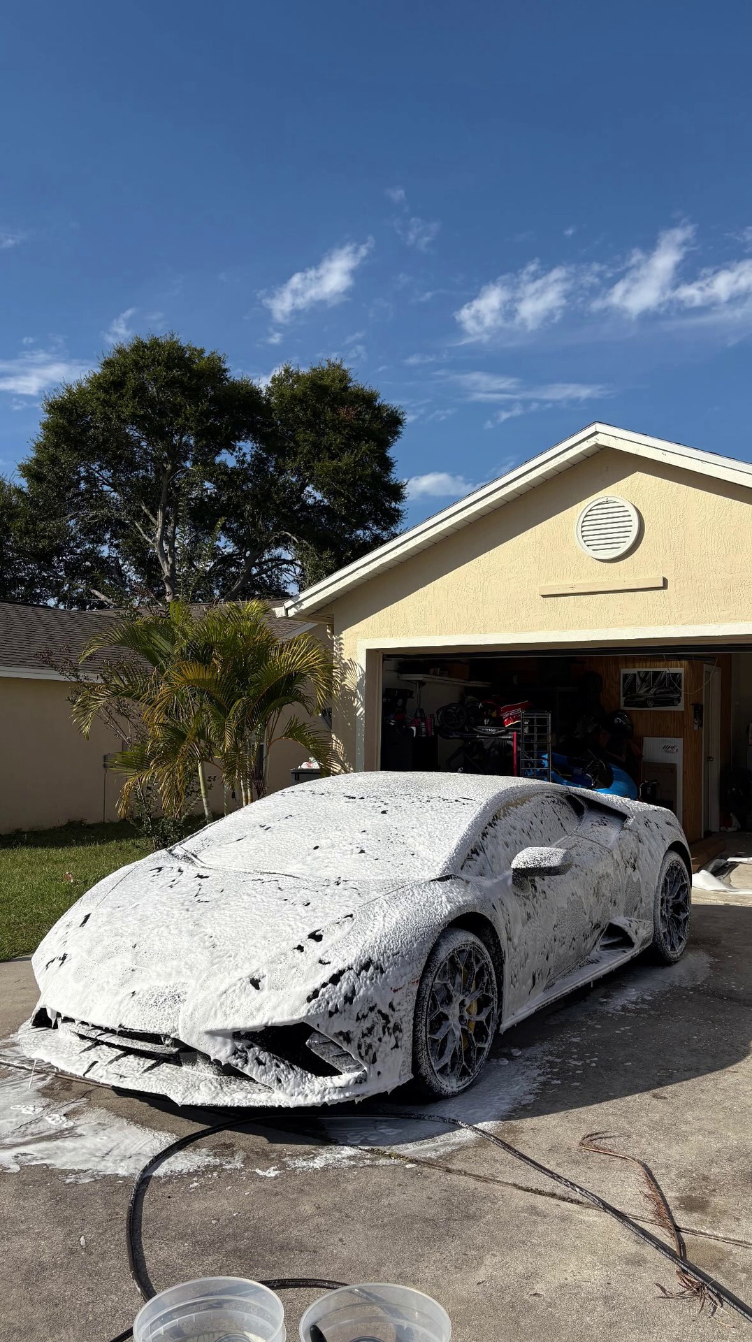 White Lamborghini Garage Detail