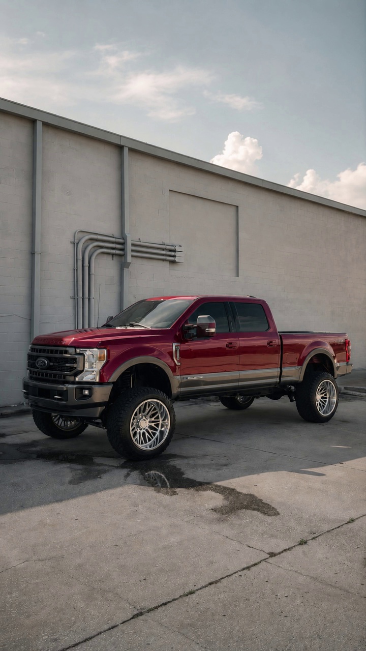 Red Ford Super Duty Truck
